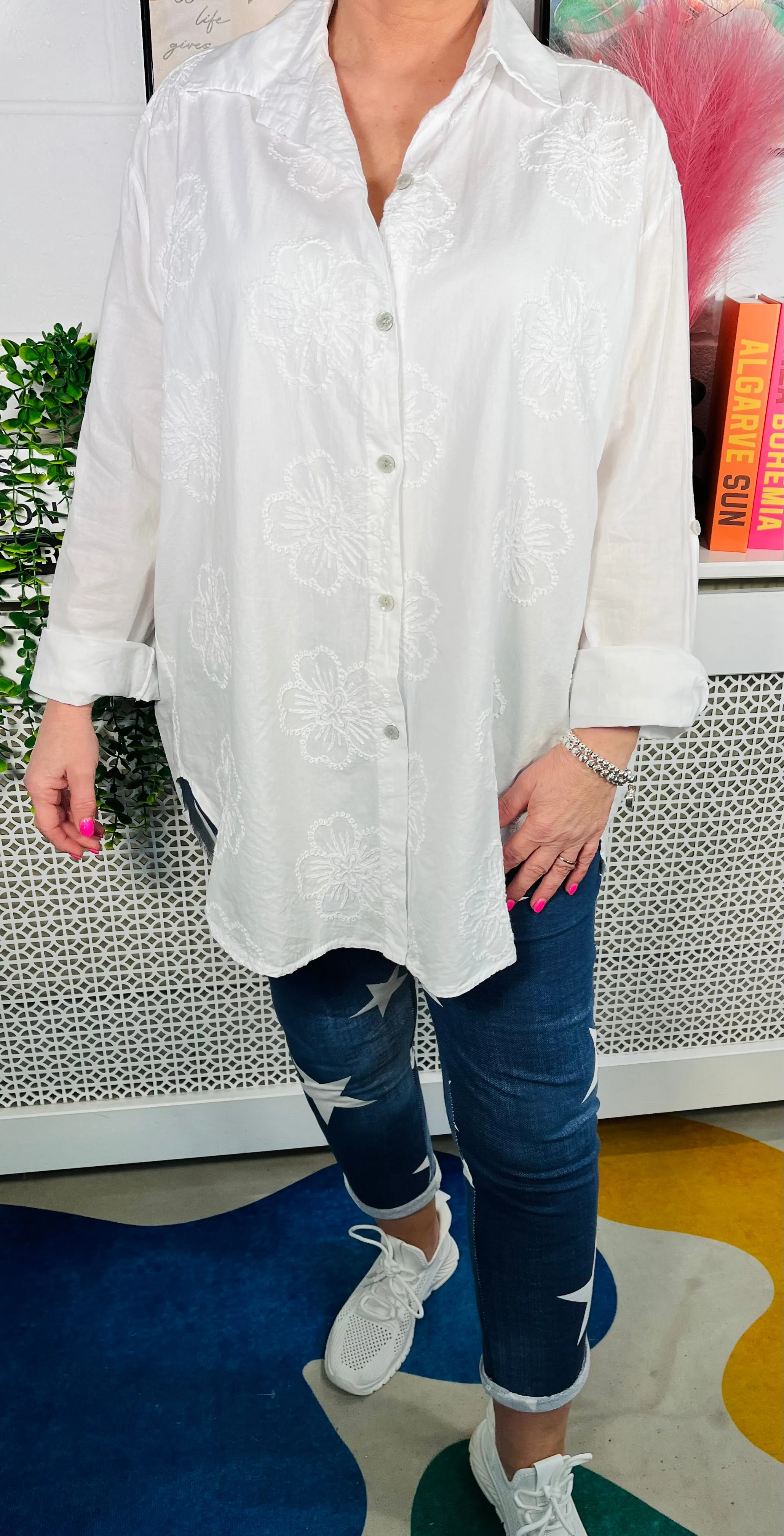 Meadow Muse Cotton Shirt - White