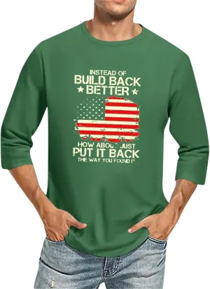 Men's 3/4 Sleeve Baseball Shirt Casual Crewneck Graphic T-Shirts Work Athletic Funny Hawaiian Top (S-4XL)