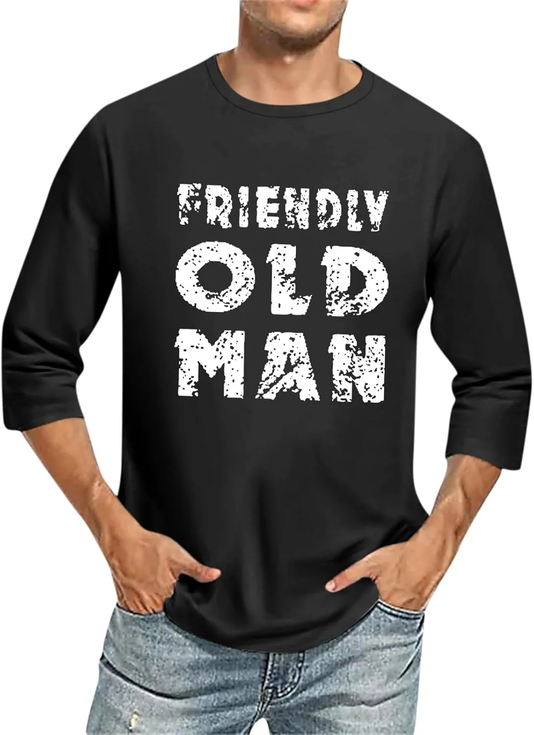 Men's 3/4 Sleeve Baseball Shirt Casual Crewneck Graphic T-Shirts Work Athletic Funny Hawaiian Top (S-4XL)