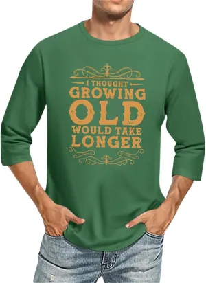 Men's 3/4 Sleeve Baseball Shirt Casual Crewneck Graphic T-Shirts Work Athletic Funny Hawaiian Top (S-4XL)