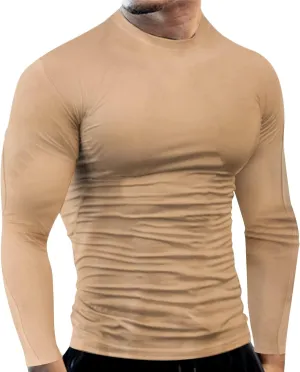 Men's Cool Dry Compression Shirts Long Sleeve Sports Baselayer T-Shirts Tops Gym Athletic Workout Bodybuilding Shirt