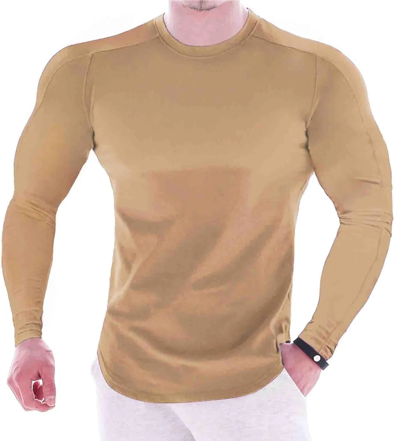 Men's Cool Dry Compression Shirts Long Sleeve Sports Baselayer T-Shirts Tops Gym Athletic Workout Bodybuilding Shirt