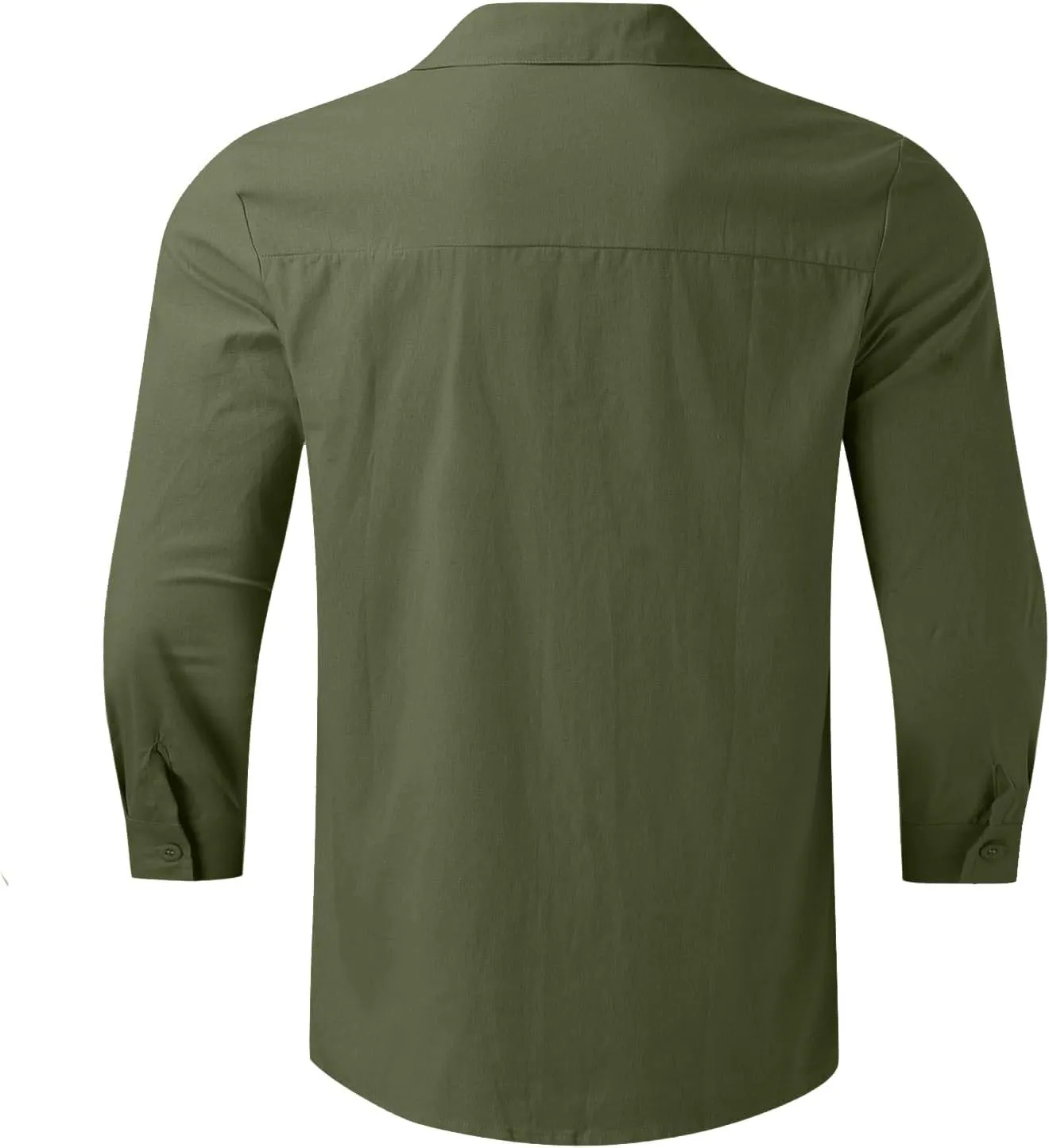 Mens Cotton Linen Button Down Shirt Long Sleeve Shirts for Men Casual Plus Size Beach Summer Lightweight Dress Tops