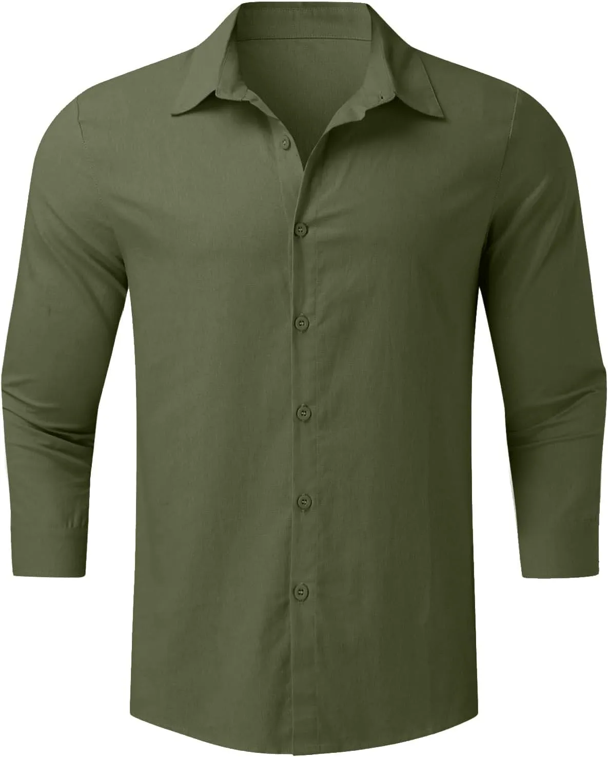 Mens Cotton Linen Button Down Shirt Long Sleeve Shirts for Men Casual Plus Size Beach Summer Lightweight Dress Tops
