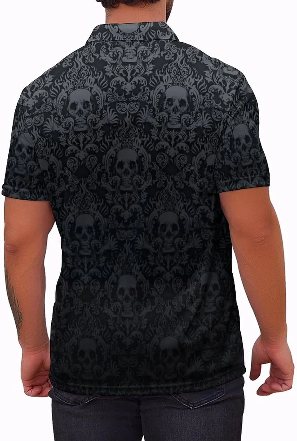 Mens Funny Polo Shirts, Short Sleeve Golf Shirts, Moisture Wicking Quick-Dry Business Casual Shirt for Men
