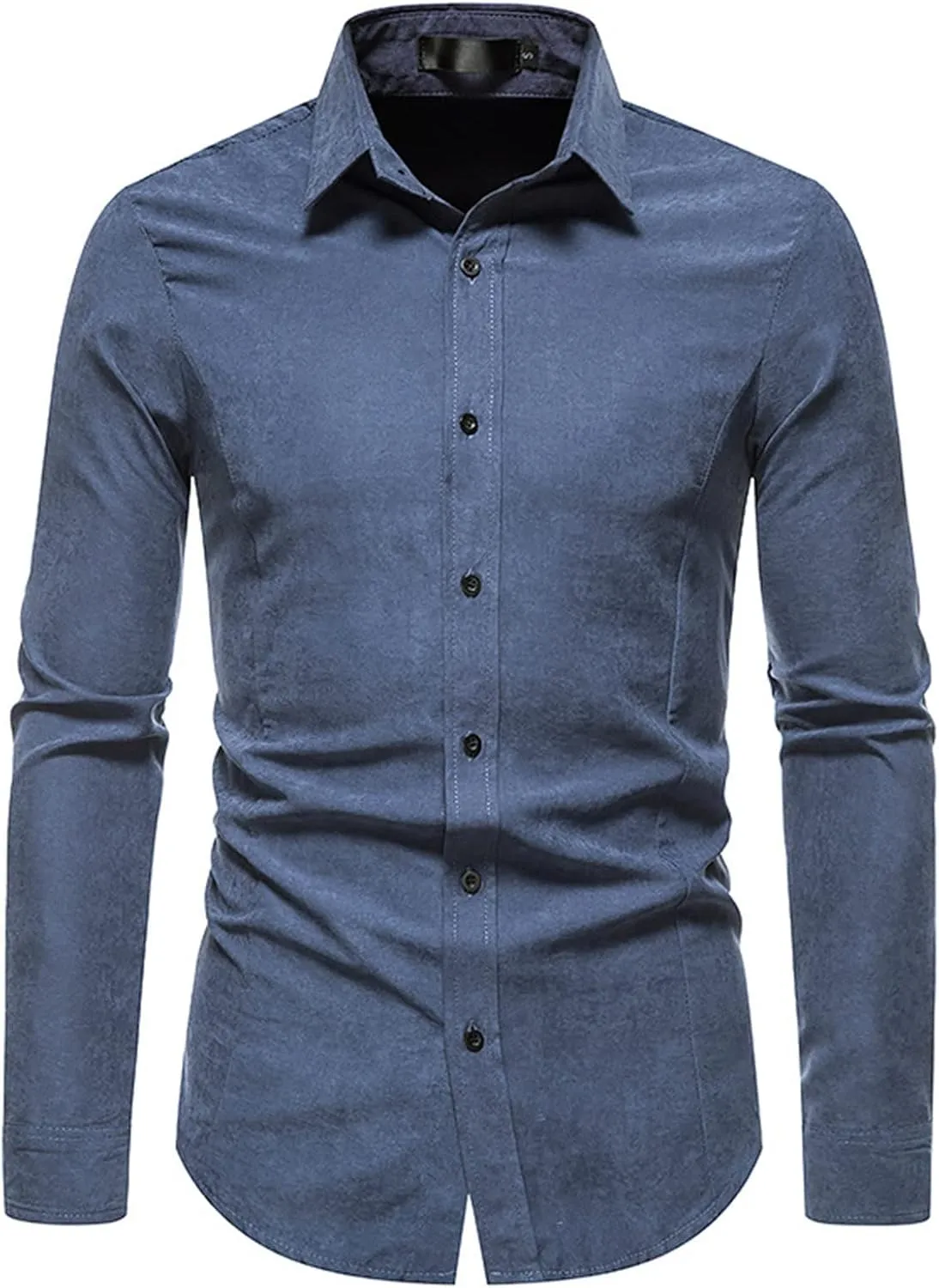 Mens Long Sleeve Dress Shirts Slim Fit Wrinkle-Resistant Designer Stretch Shirts Wedding Party Business Work Top