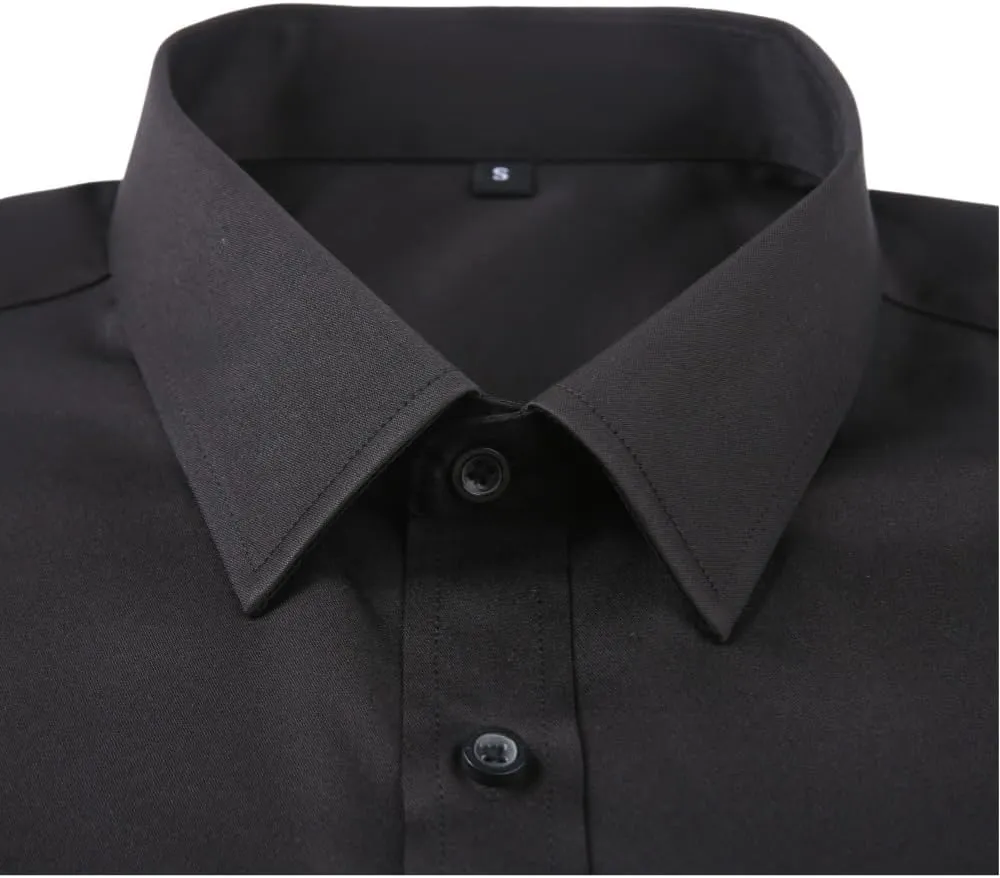 Men's Long Sleeve Dress Shirts Stretch Wrinkle Free Button Down Shirt Business Wedding Formal Shirts Regular Fit