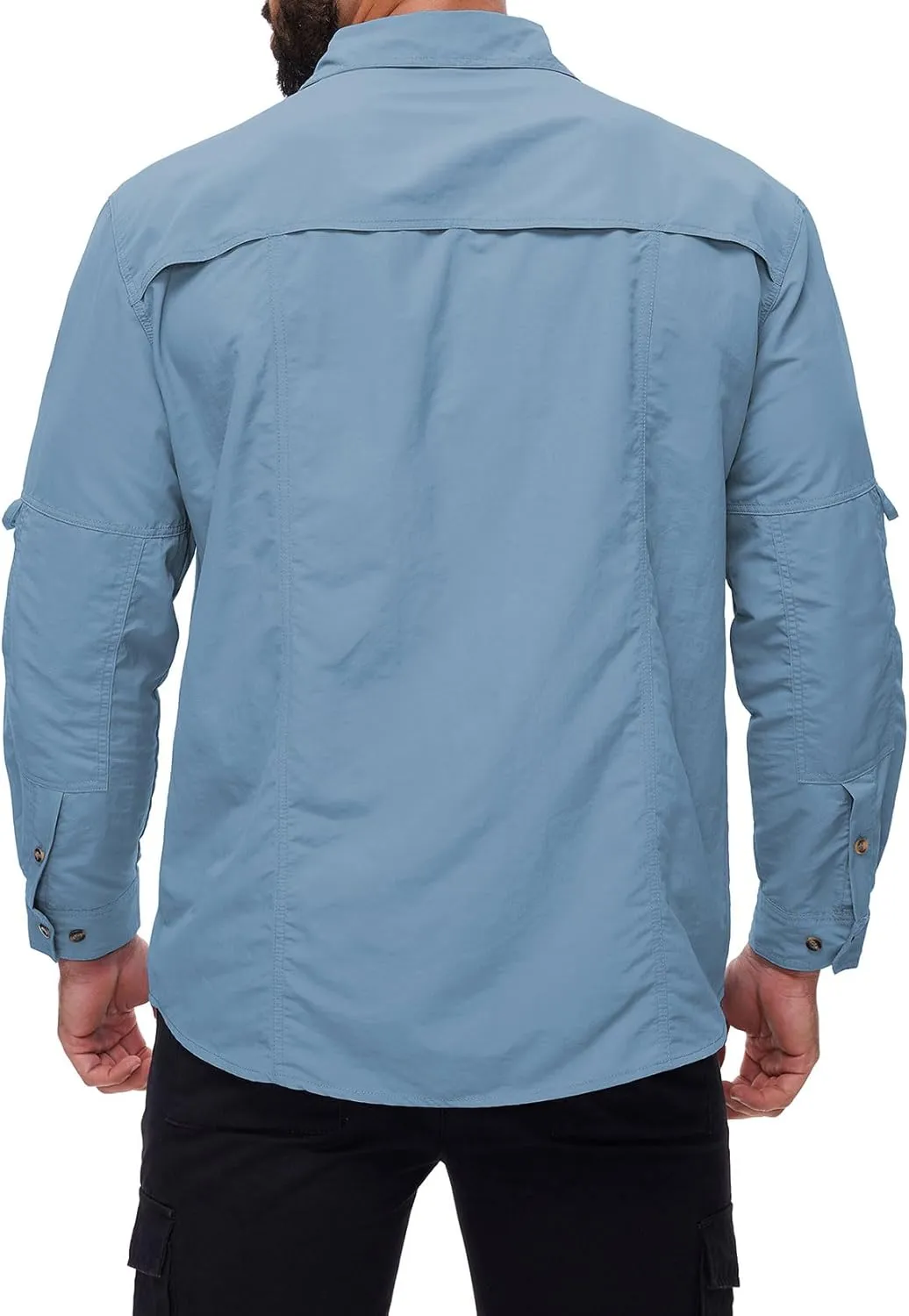 Mens Long Sleeve Fishing Shirts Sun Protection Work Safari Cooling Shirts for Men Traveling Hiking Camping Quick Dry