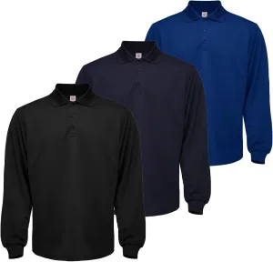 Men's Long Sleeve Polo T-Shirt Gym Pack Tactical Golf Shirts Moisture Wicking Quick Dry Shirts UPF 50 