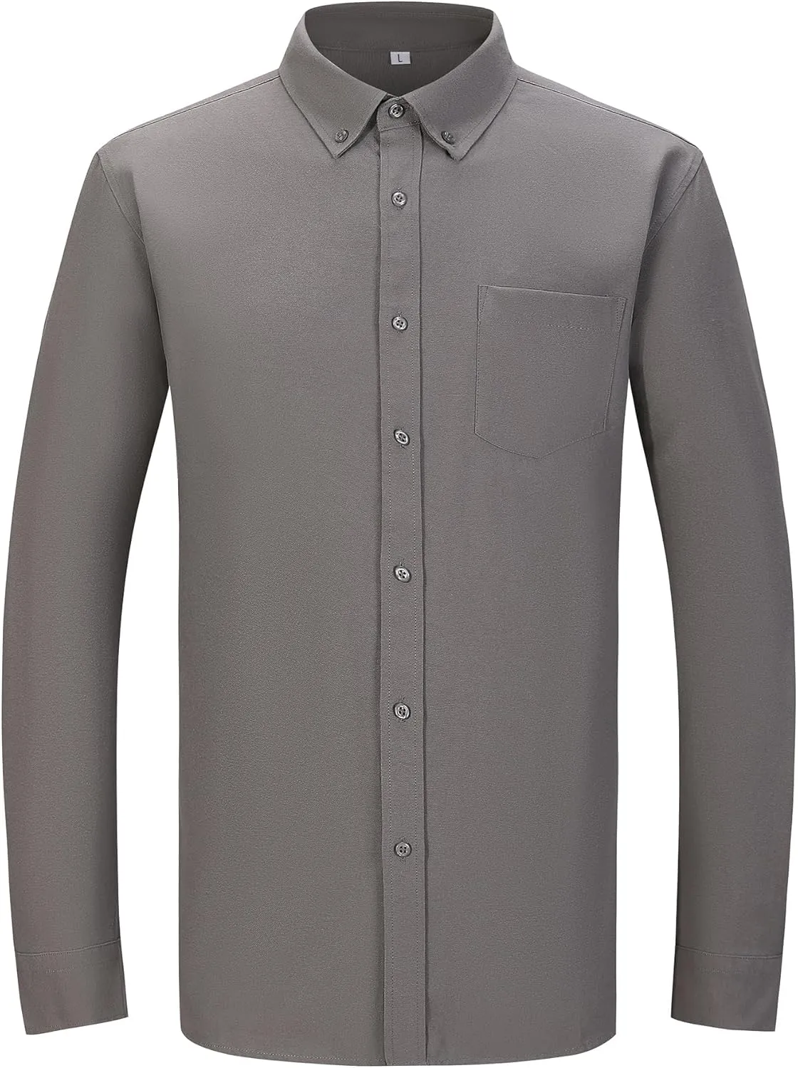 Men's Oxford Shirt Regular-Fit Button Down Collar Shirts Long Sleeve Dress Shirts Wrinkle Resistant with Pocket