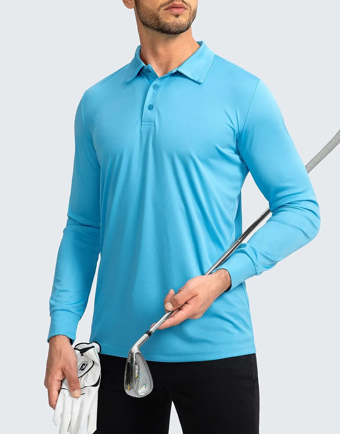 Men's Polo Shirt Long Sleeve Golf Shirts Lightweight UPF 50  Sun Protection Cool Shirts for Men Work Fishing Outdoor
