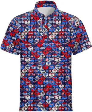 Mens Polo Shirts Short Sleeve Funny Printed Performance Moisture Wicking Quick Dry Mens Golf Shirts