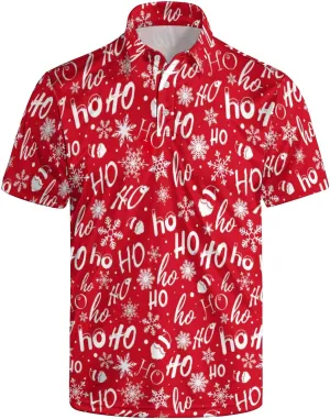 Mens Polo Shirts Short Sleeve Funny Printed Performance Moisture Wicking Quick Dry Mens Golf Shirts