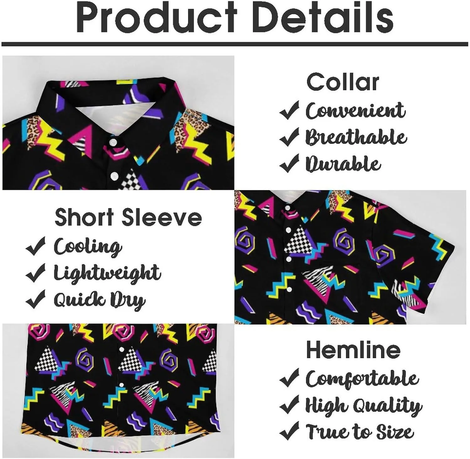 Mens Shirts 80s 90s Shirts for Men Casual Button Down Short Sleeve Shirt, Funny Party Quick Dry Mens Clothing