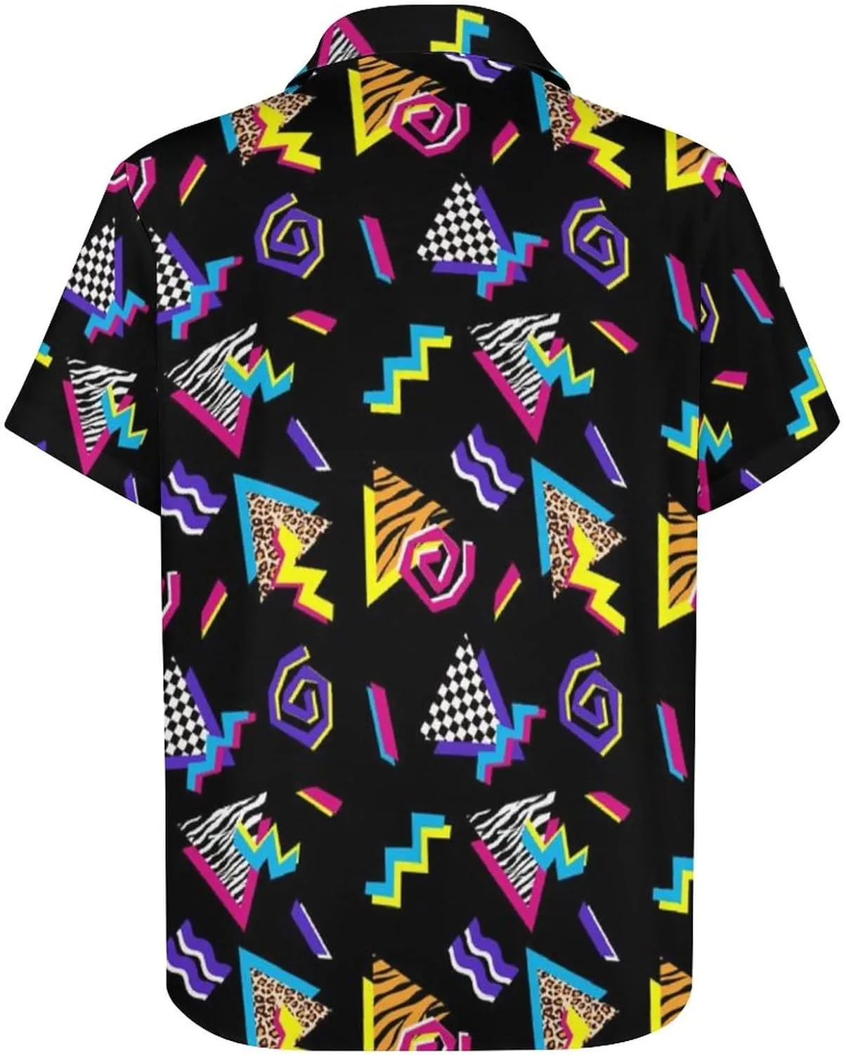 Mens Shirts 80s 90s Shirts for Men Casual Button Down Short Sleeve Shirt, Funny Party Quick Dry Mens Clothing