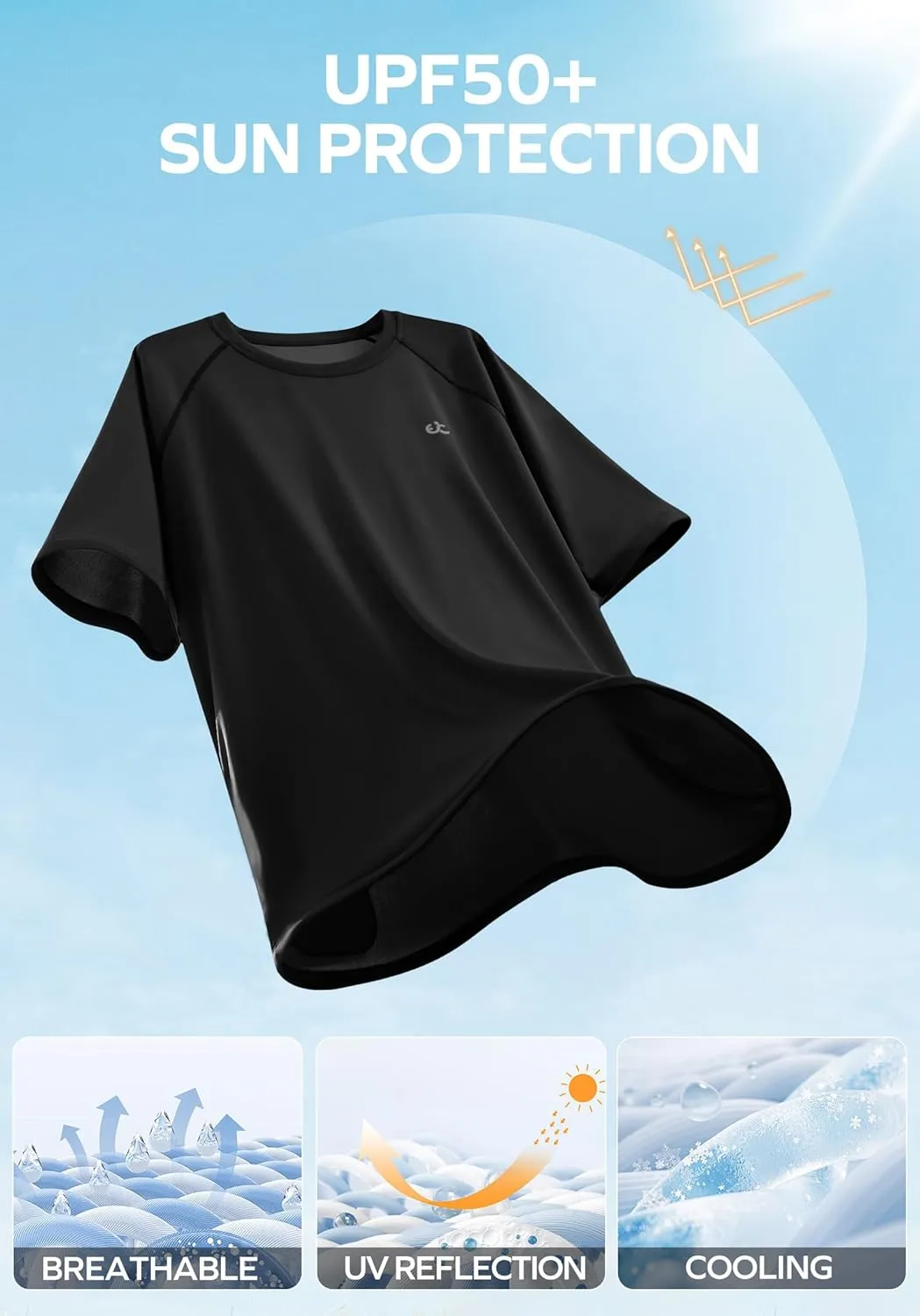 Men's Swim Shirt Quick Dry Sun Shirts UPF50  Rash Guard for Men Short Sleeve UV Sun Protection Beach Shirts