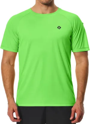Men's Swim Shirts Quick Dry Rash Guard UPF 50  Sun Protection Fishing Beach Water Shirts Short Sleeve
