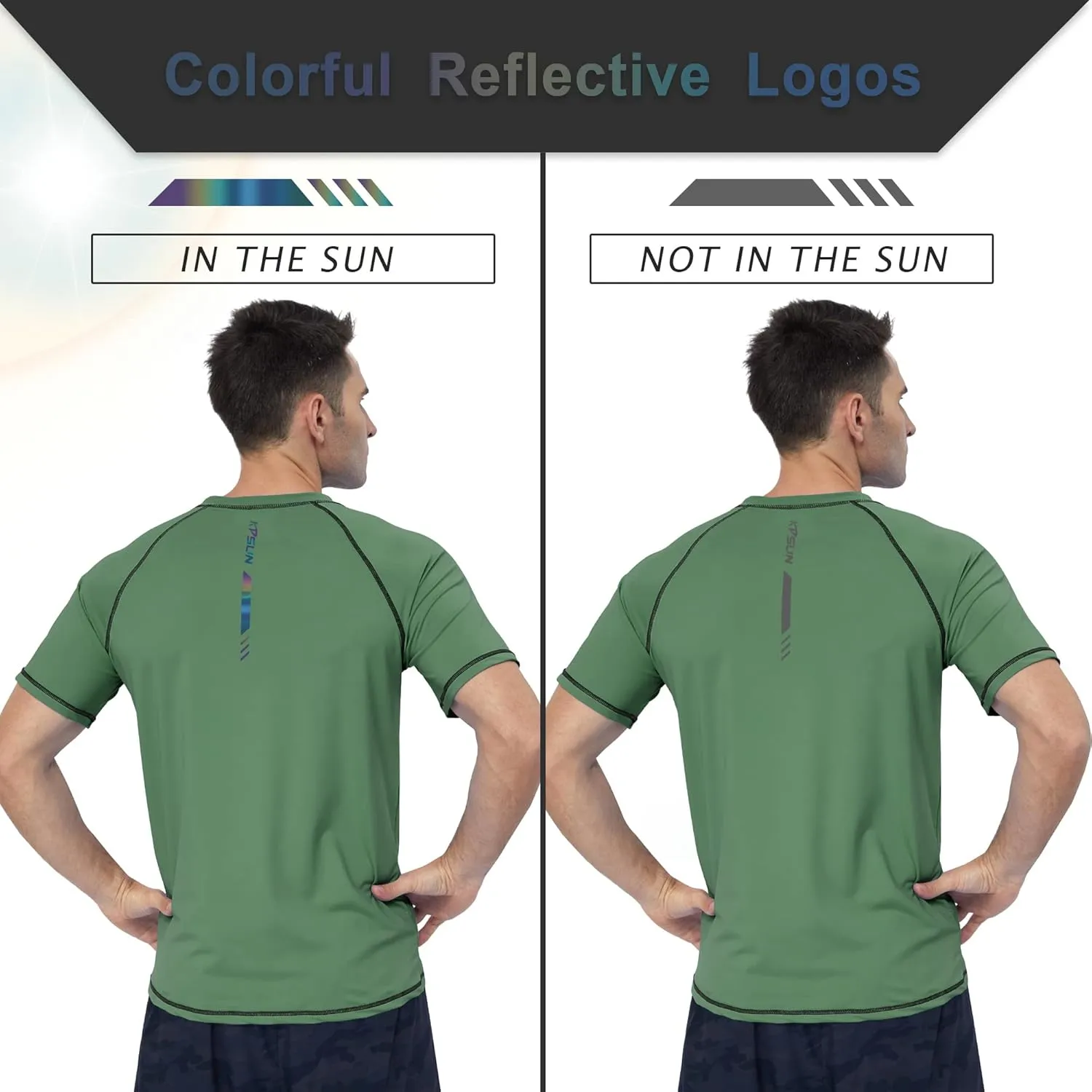 Mens Swim Shirts UPF 50  Sun Protection Quick Dry SPF Rash Guard Outdoor Beach Fishing T Shirts