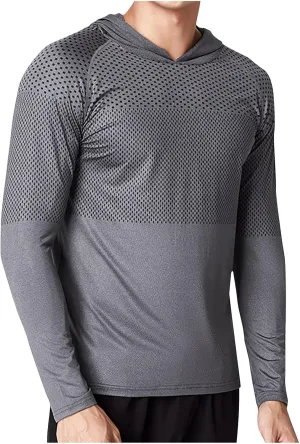 Mens UPF 50  Sun Protection Hoodie Long Sleeve Rash Guard Outdoor Lightweight Quick Dry Fishing Shirts SPF UV Shirts