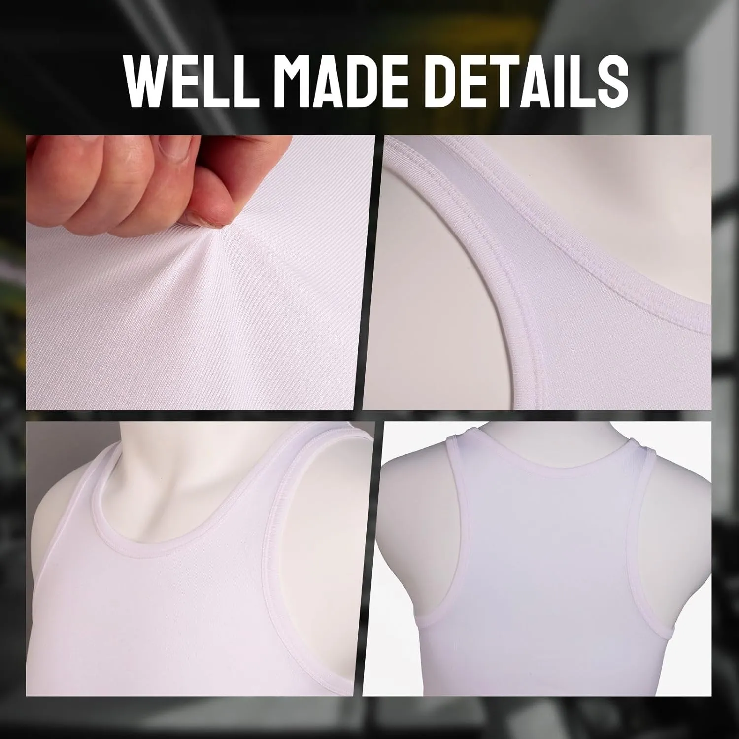 Mens Workout Tank Top 2 Pack Quick Dry Bodybuilding Sleeveless Gym Muscle T Shirts Running Basketball