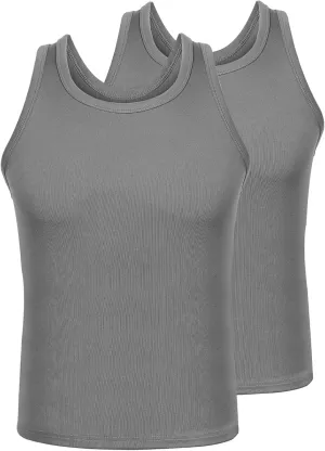 Mens Workout Tank Top 2 Pack Quick Dry Bodybuilding Sleeveless Gym Muscle T Shirts Running Basketball