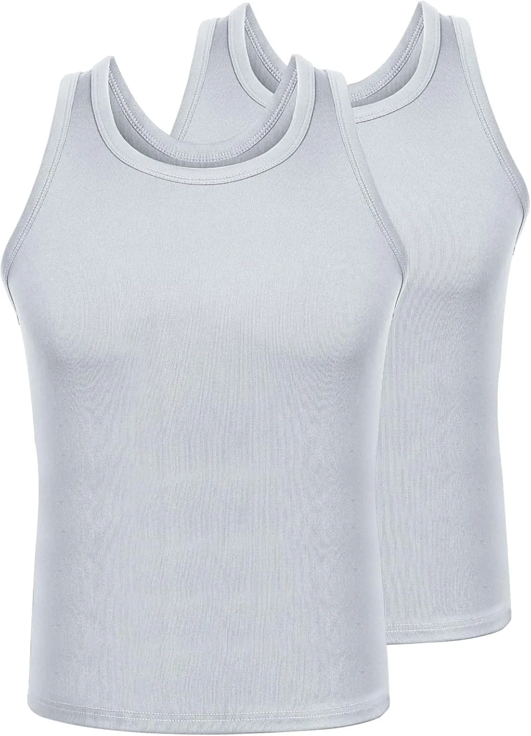 Mens Workout Tank Top 2 Pack Quick Dry Bodybuilding Sleeveless Gym Muscle T Shirts Running Basketball