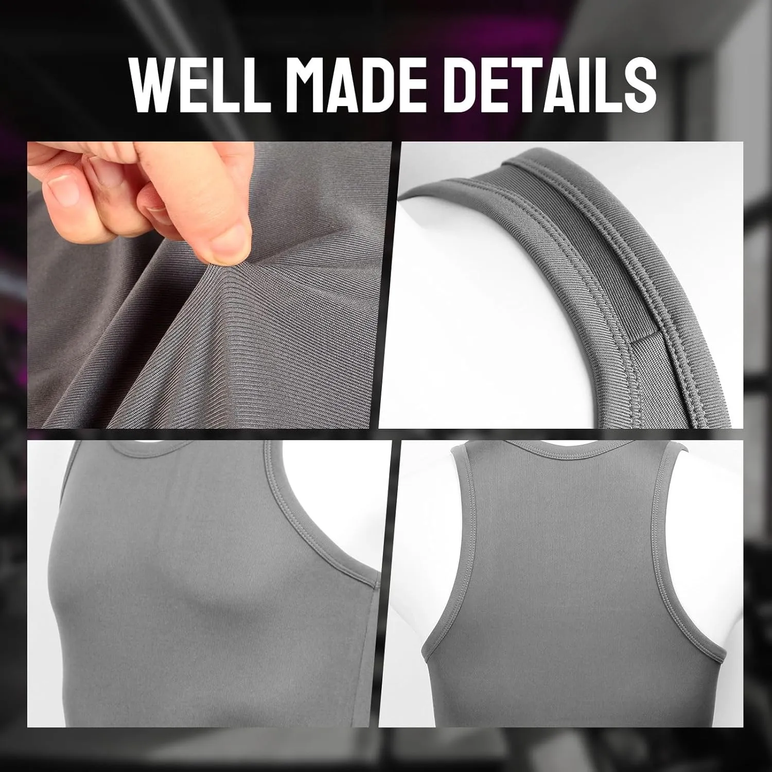 Mens Workout Tank Top 2 Pack Quick Dry Bodybuilding Sleeveless Gym Muscle T Shirts Running Basketball