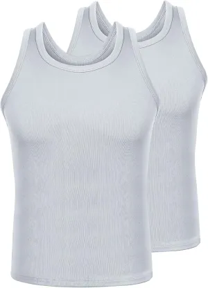 Mens Workout Tank Top 2 Pack Quick Dry Bodybuilding Sleeveless Gym Muscle T Shirts Running Basketball