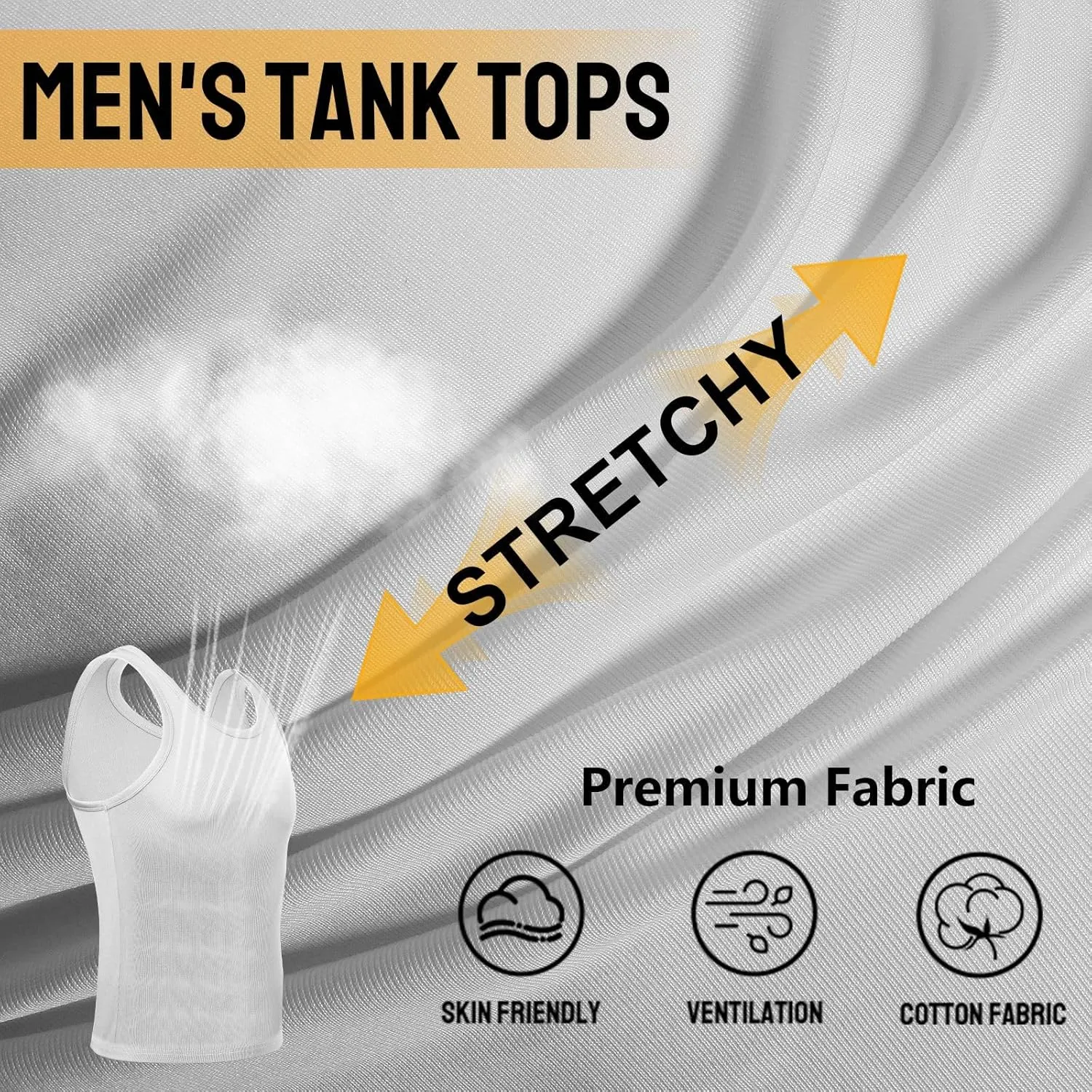 Mens Workout Tank Top 2 Pack Quick Dry Bodybuilding Sleeveless Gym Muscle T Shirts Running Basketball