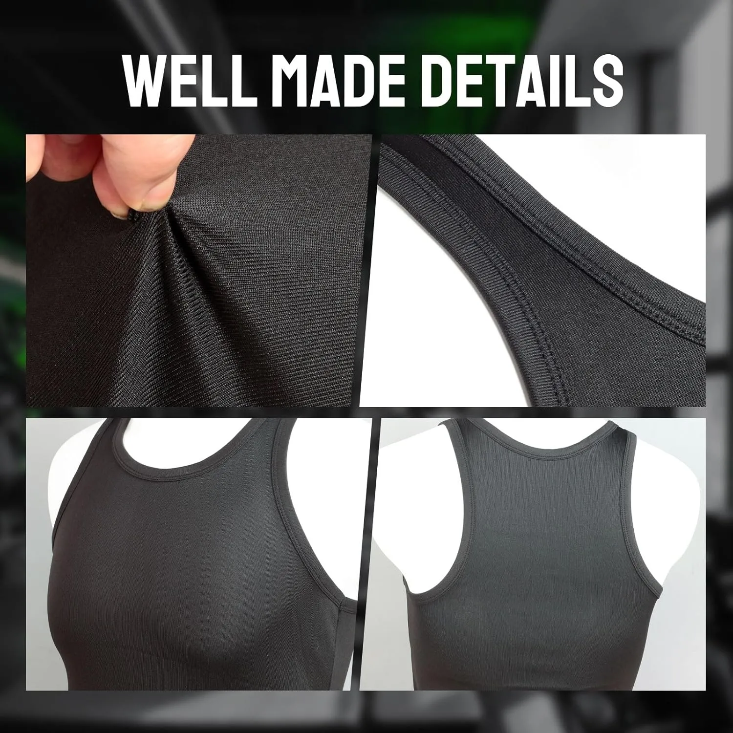 Mens Workout Tank Top 2 Pack Quick Dry Bodybuilding Sleeveless Gym Muscle T Shirts Running Basketball
