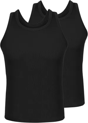 Mens Workout Tank Top 2 Pack Quick Dry Bodybuilding Sleeveless Gym Muscle T Shirts Running Basketball