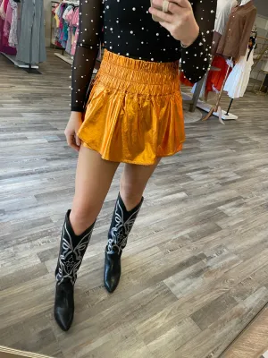 Metallic Sporty Skort - Orange