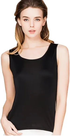 METWAY Womens Silk Tank Tops/Mulberry Silk Sleeveless Blouses/Summer Real Silk Sleeveless T-Shirt