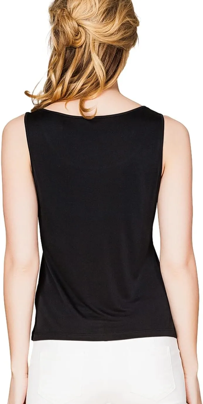 METWAY Womens Silk Tank Tops/Mulberry Silk Sleeveless Blouses/Summer Real Silk Sleeveless T-Shirt