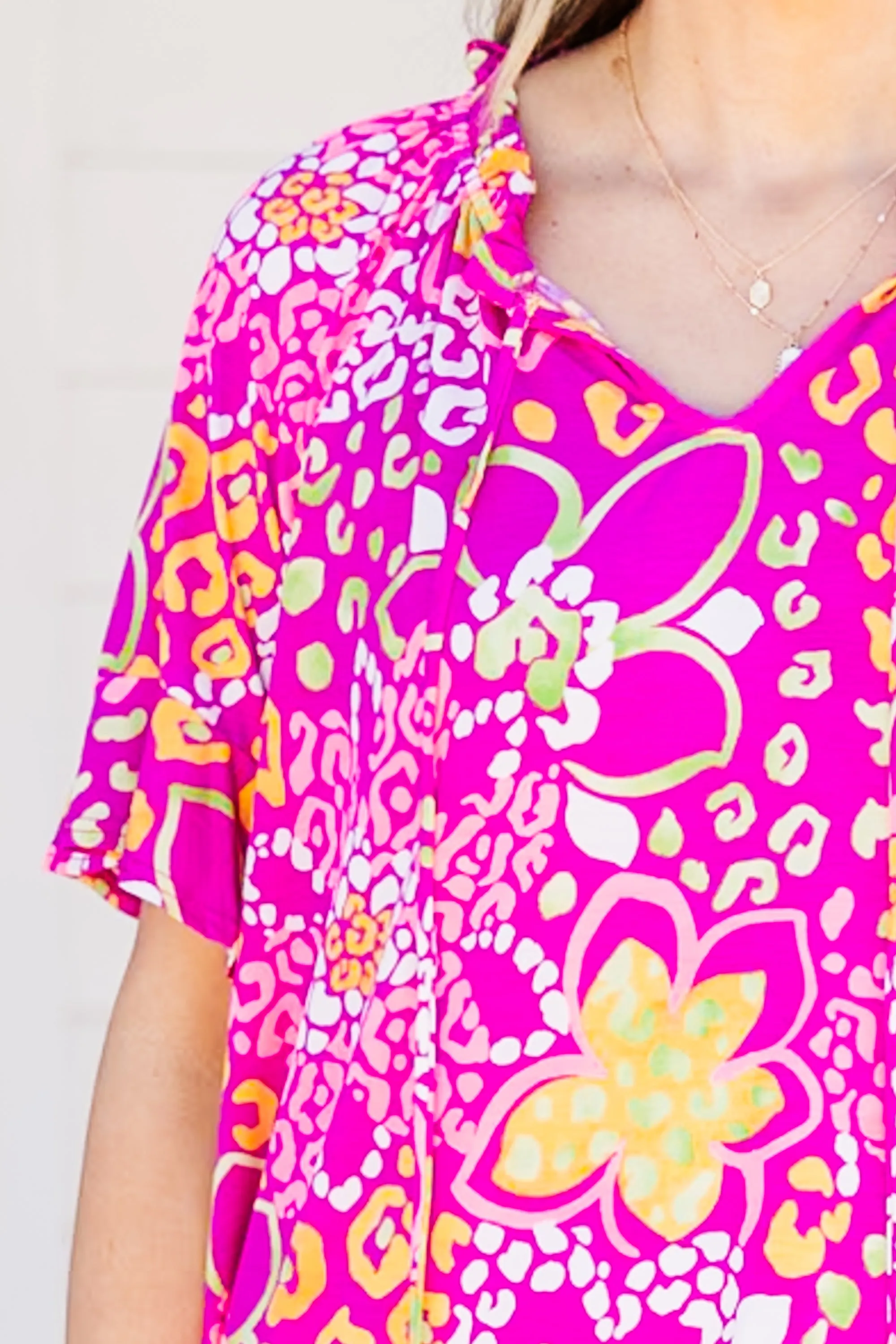 Midnight Chats Top, Magenta/Pink