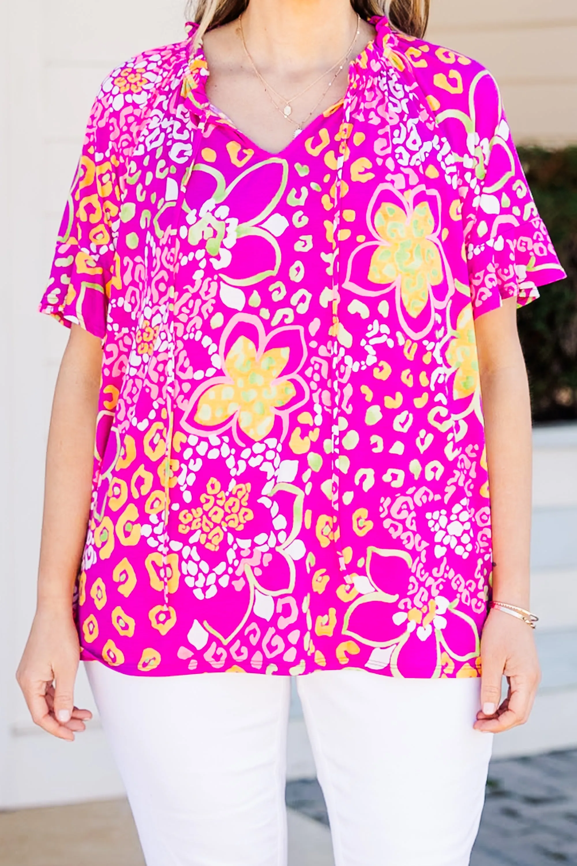 Midnight Chats Top, Magenta/Pink