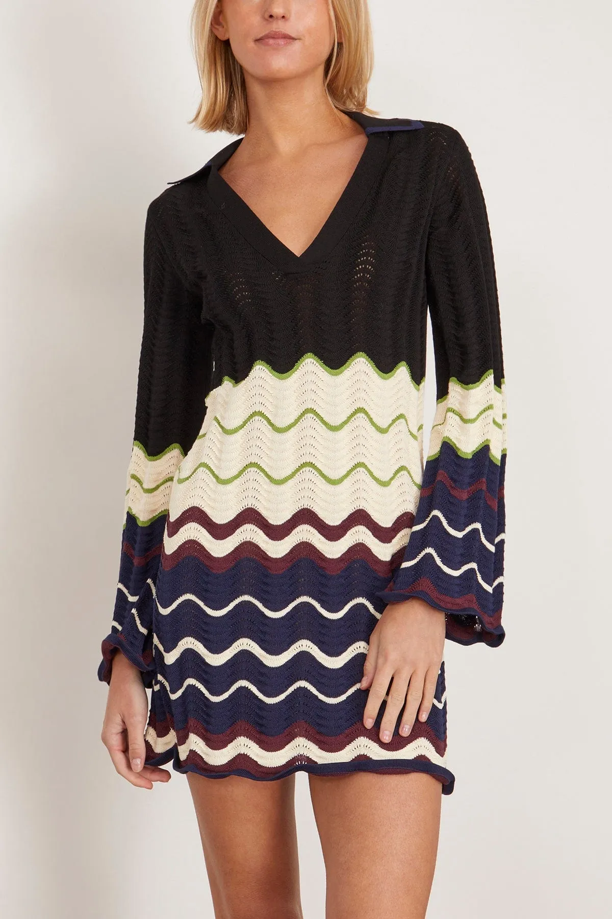 Miles Dress in Black/Cream/Merlot Multi