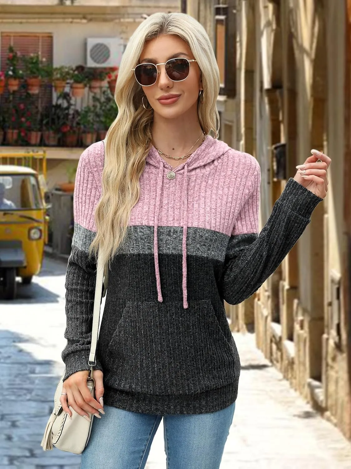 MixShe Sweaters for Women Fall Tops Long Sleeve Hoodie Ladies Sweatshirts Pullover Blouses Loose Casual Fashion Clothes
