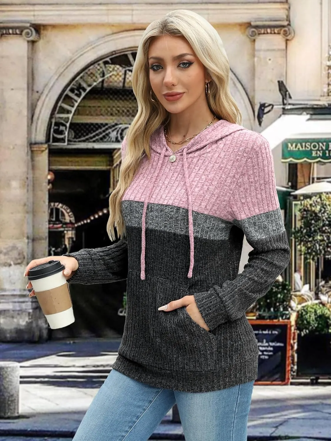 MixShe Sweaters for Women Fall Tops Long Sleeve Hoodie Ladies Sweatshirts Pullover Blouses Loose Casual Fashion Clothes