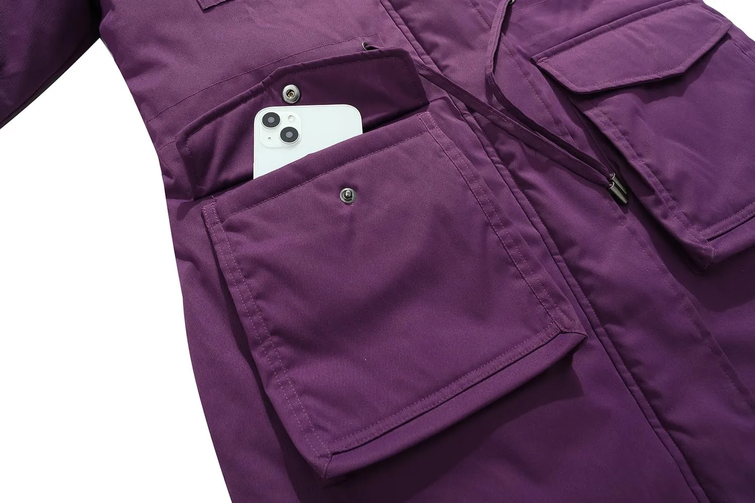 MOERDENG Women's Long Winter Coat Thickened Down Alternative Jacket Warm Puffer Jacket Waterproof Parka