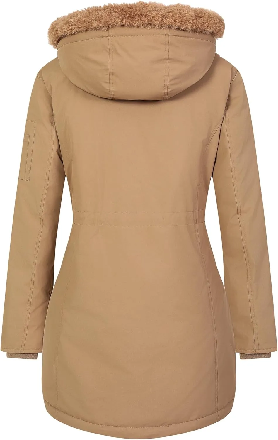 MOERDENG Women's Long Winter Coat Thickened Down Alternative Jacket Warm Puffer Jacket Waterproof Parka