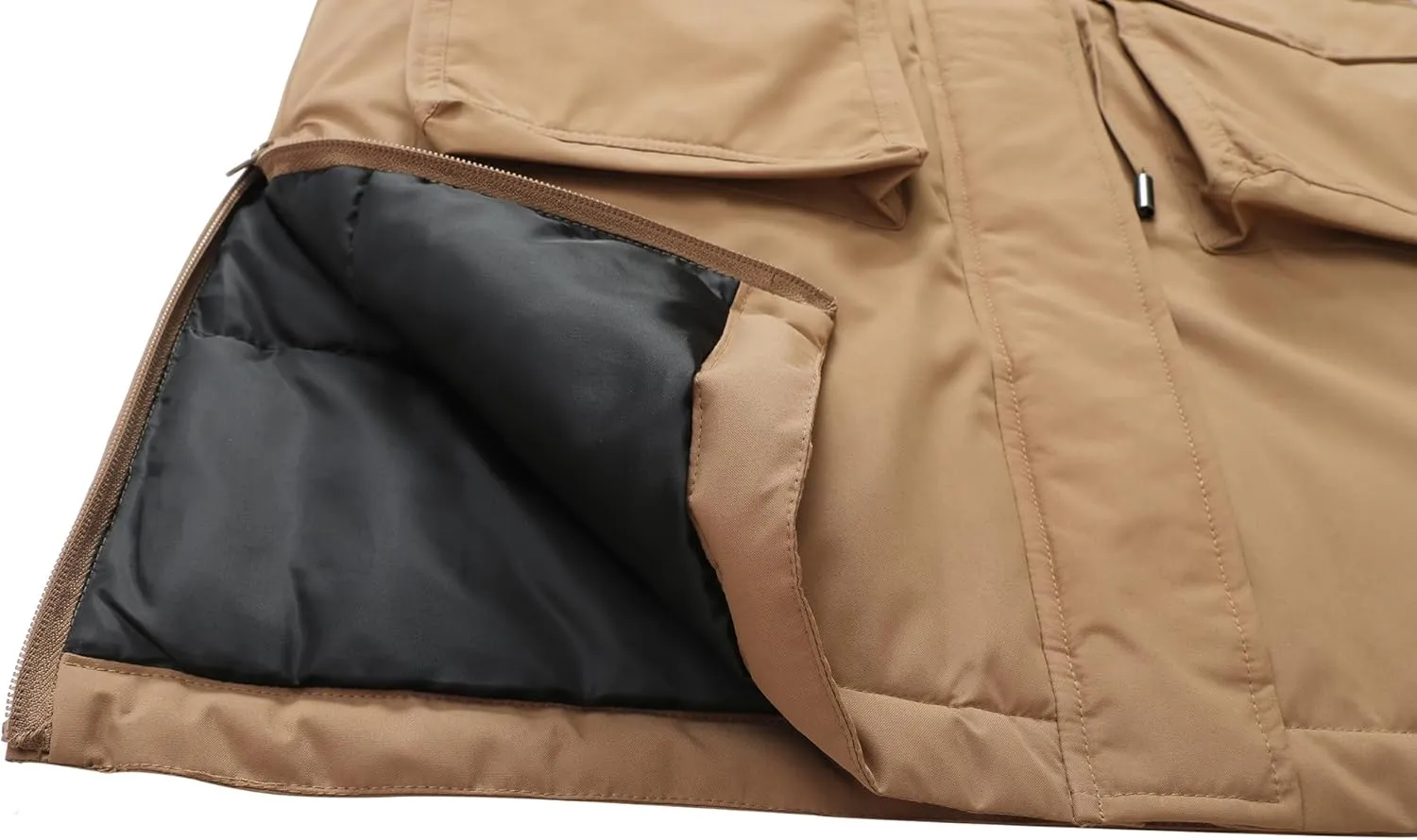 MOERDENG Women's Long Winter Coat Thickened Down Alternative Jacket Warm Puffer Jacket Waterproof Parka