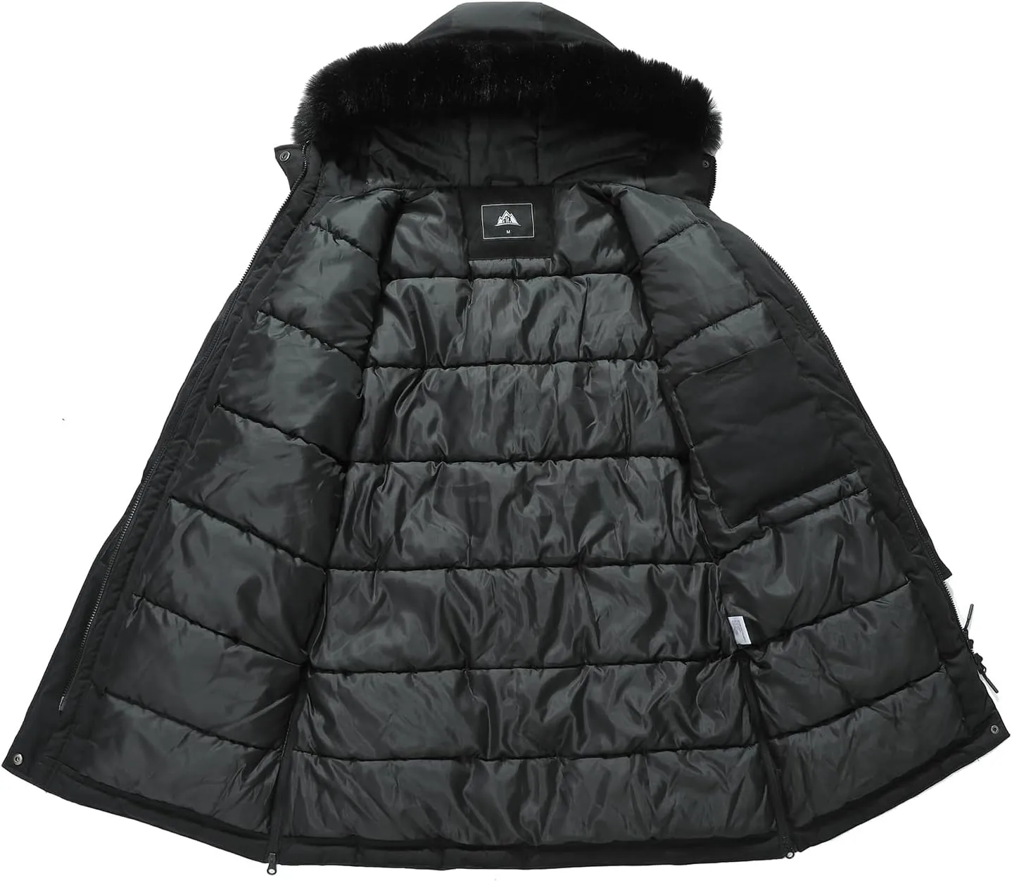 MOERDENG Women's Long Winter Coat Thickened Down Alternative Jacket Warm Puffer Jacket Waterproof Parka
