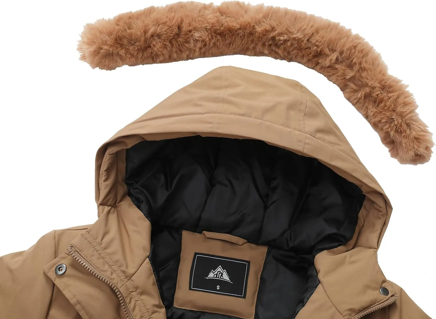 MOERDENG Women's Long Winter Coat Thickened Down Alternative Jacket Warm Puffer Jacket Waterproof Parka