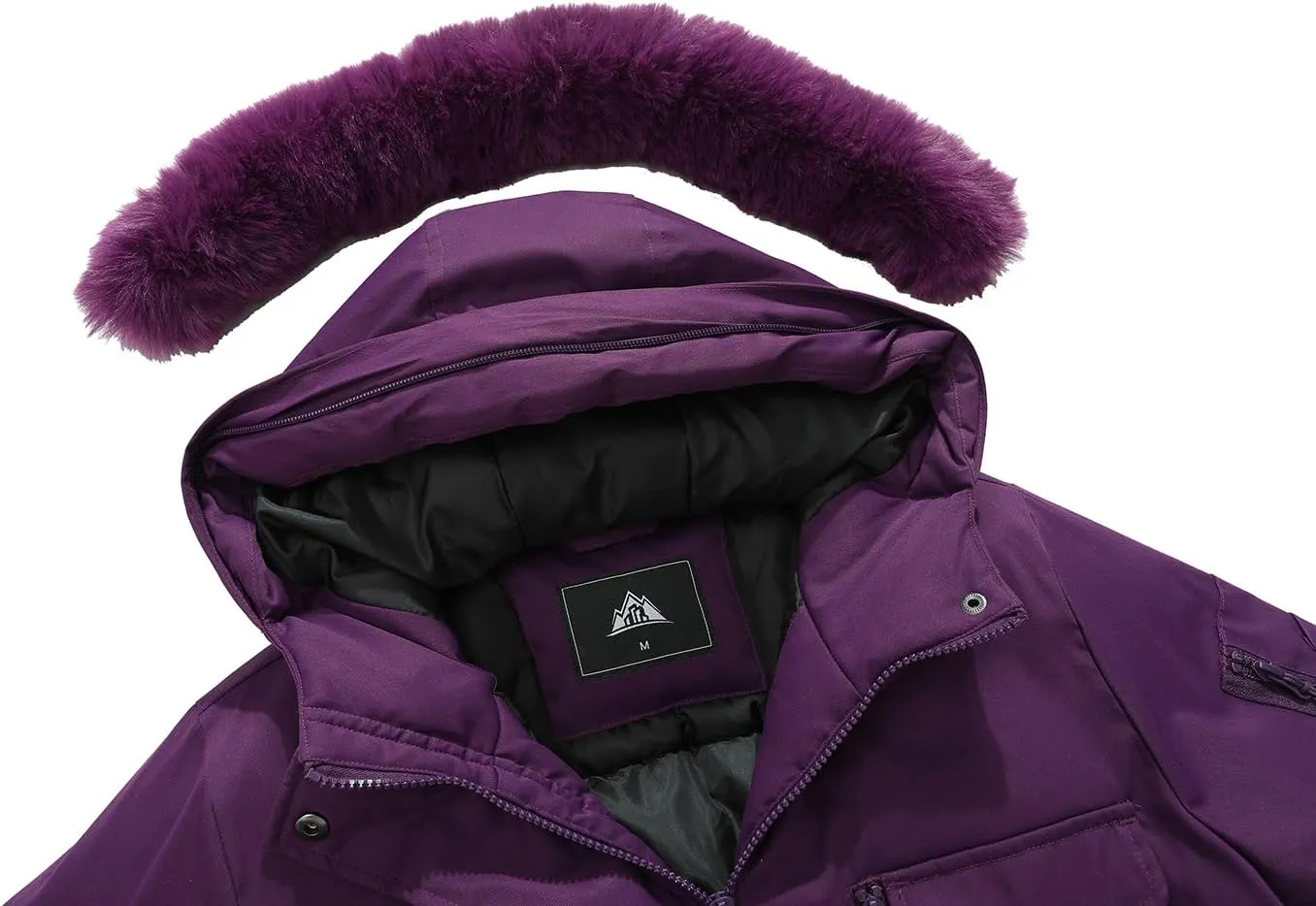 MOERDENG Women's Long Winter Coat Thickened Down Alternative Jacket Warm Puffer Jacket Waterproof Parka