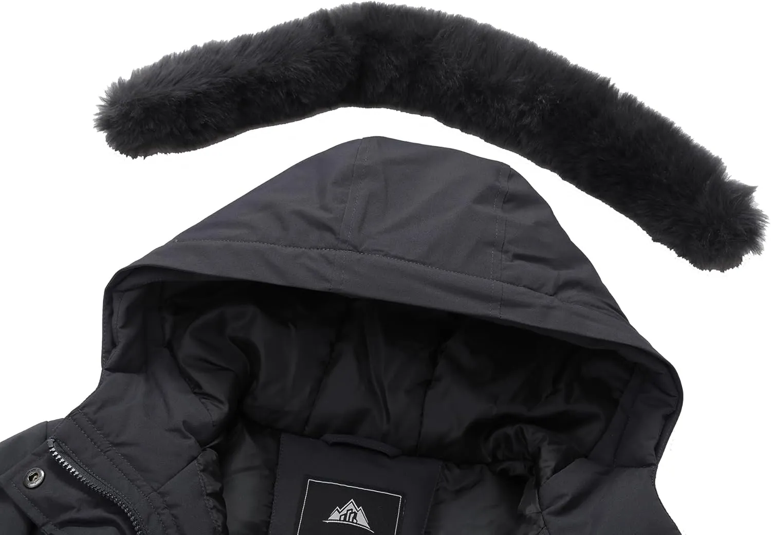 MOERDENG Women's Long Winter Coat Thickened Down Alternative Jacket Warm Puffer Jacket Waterproof Parka
