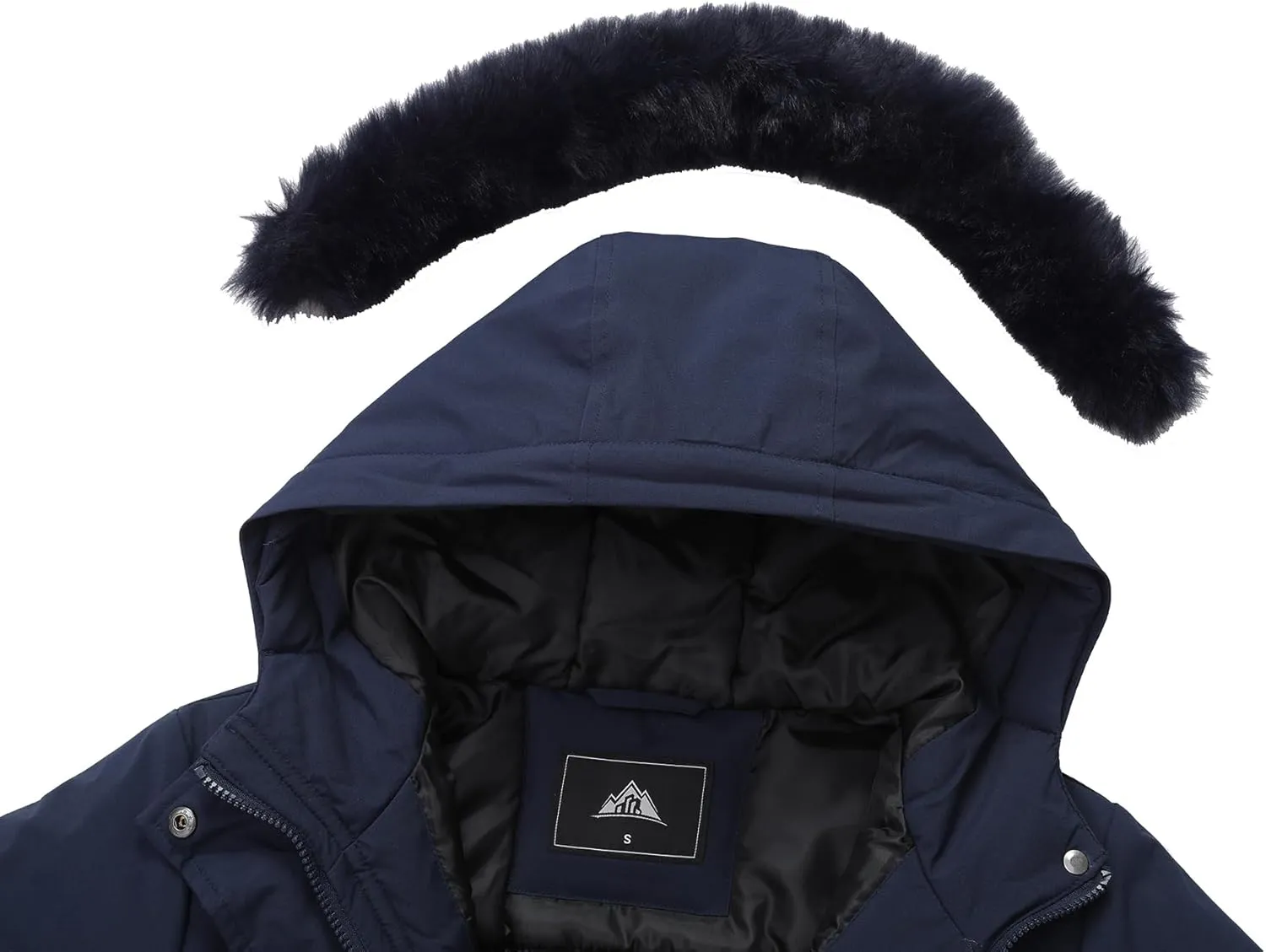 MOERDENG Women's Long Winter Coat Thickened Down Alternative Jacket Warm Puffer Jacket Waterproof Parka