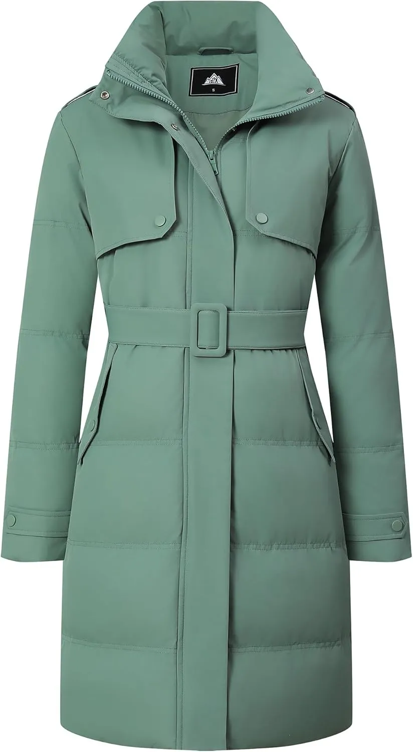 MOERDENG Women's Waterproof Long Winter Coat Warm Puffer Jacket Thickened Down Parka Maxi Coat