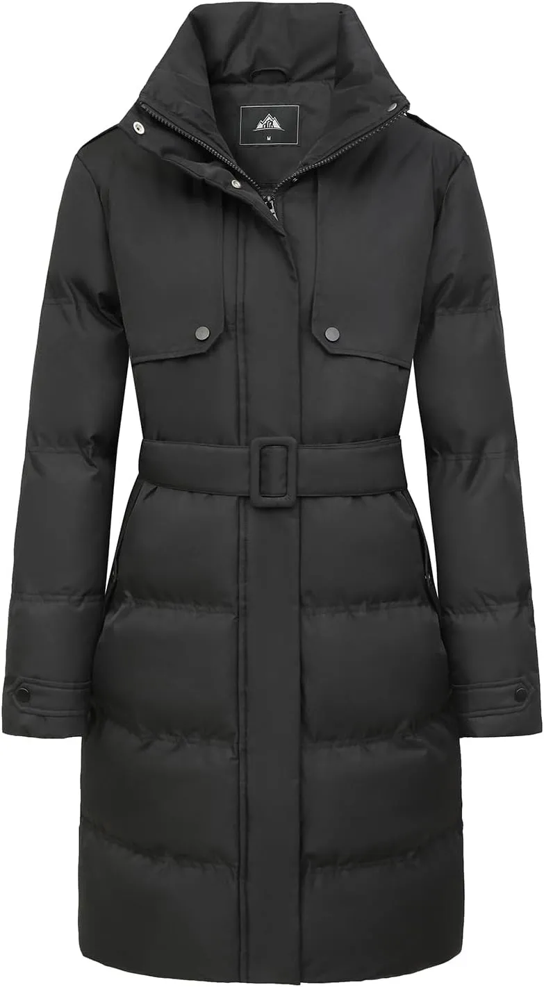 MOERDENG Women's Waterproof Long Winter Coat Warm Puffer Jacket Thickened Down Parka Maxi Coat