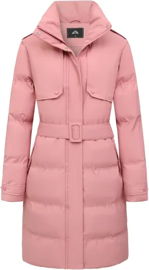 MOERDENG Women's Waterproof Long Winter Coat Warm Puffer Jacket Thickened Down Parka Maxi Coat